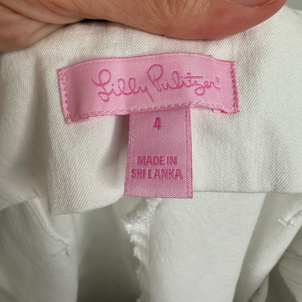 Lilly Pulitzer Cropped White Pants Size 4 - Picture 6 of 14